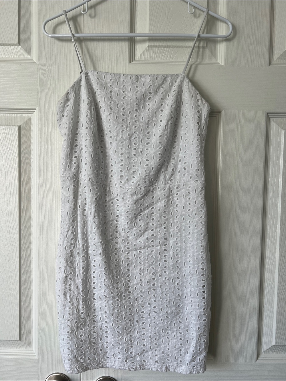 Windsor White Eyelet Spaghetti-Strap Mini Dress